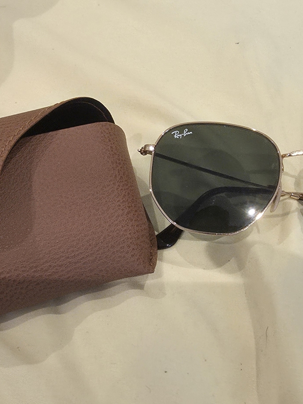 Ray-Ban HEXAGONAL Flat Lenses Gold Unisex